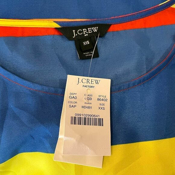 J. CREW Women's Striped Colorblock Blouse with Anchor Buttons - Size XXS - NWT - Picture 6 of 6
